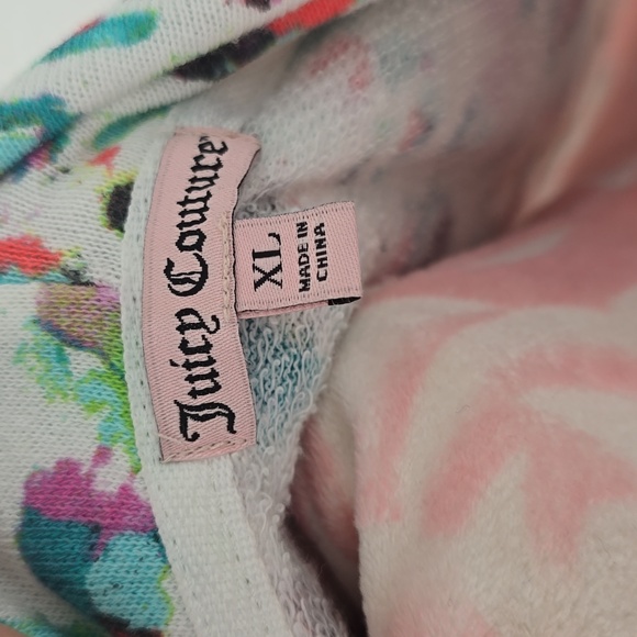 Juicy Couture Hoodie Womens Colorful Leopard Print Vintage Size XL - Picture 10 of 10